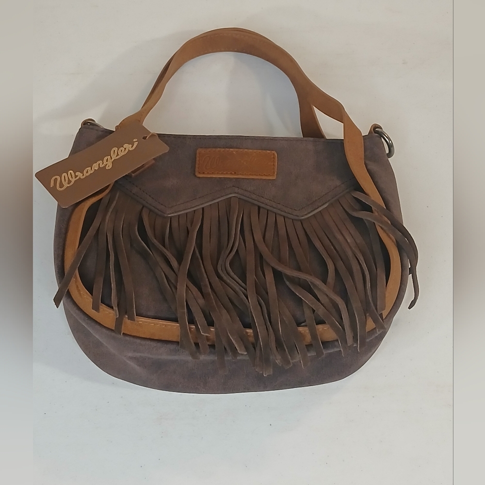 Wrangler Tan and Brown Fringe Shoulder Bag